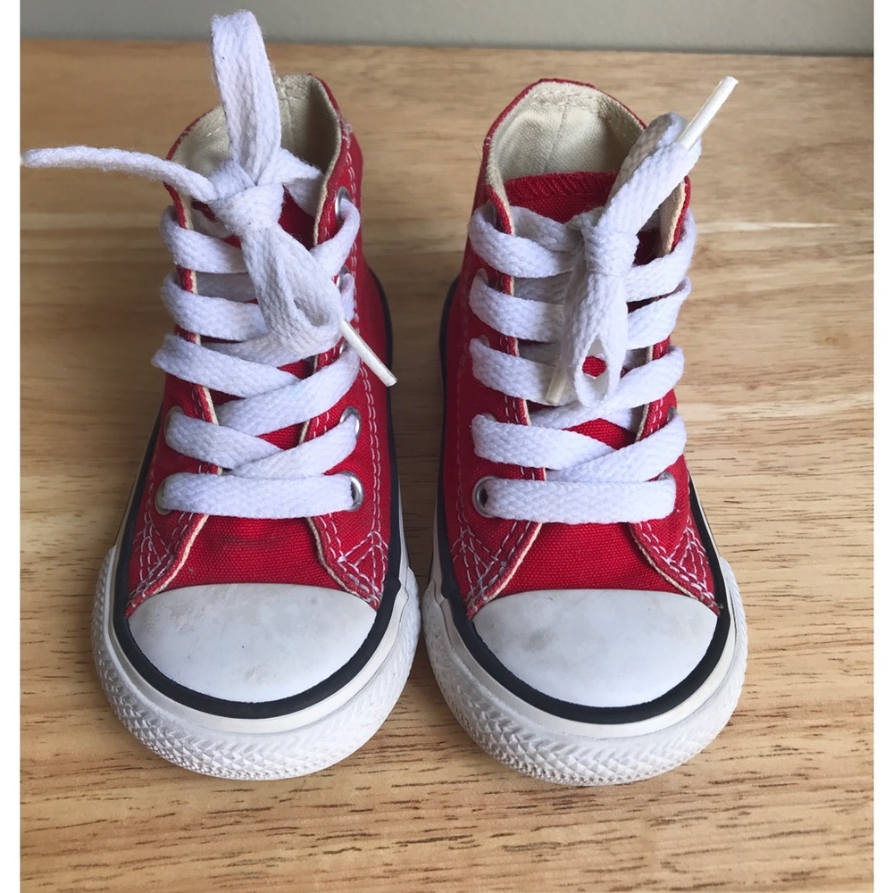 Converse All-Star Chuck Taylor High-Tops Red Size: US Toddler 4.0 EUR 20 CM 11.5 - Picture 3 of 14